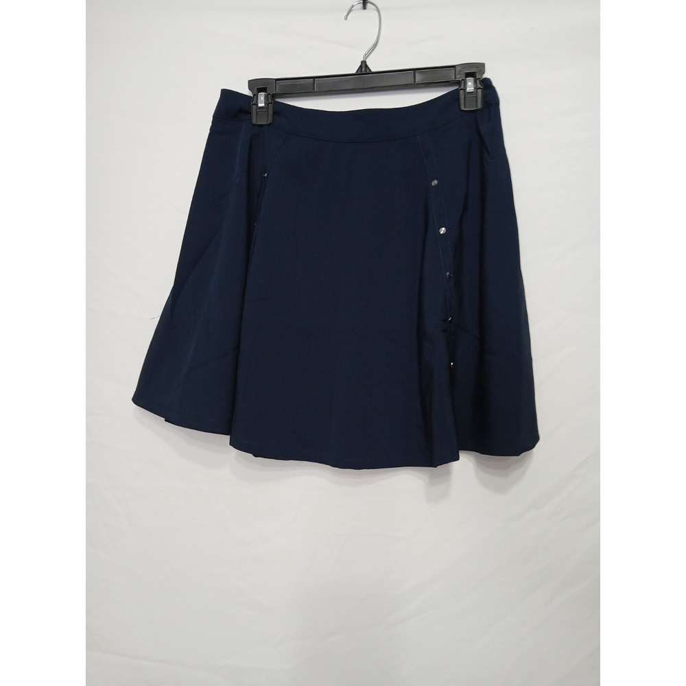 NWT L Very J Navy Blue A-Line Short Skirt Button preppy y2k classic indie sleaze